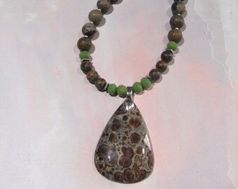 ASTEROID JASPER Pendant Necklace, Natural Stone Necklace, BOHO Necklace