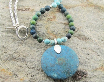 TURQUOISE Necklace, BOHO Necklace, Natural Stone Necklace, Vintage Pendant Necklace