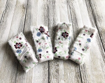 Hand Torn Fabric Ribbon: Vintage Floral Frayed Edge Strips