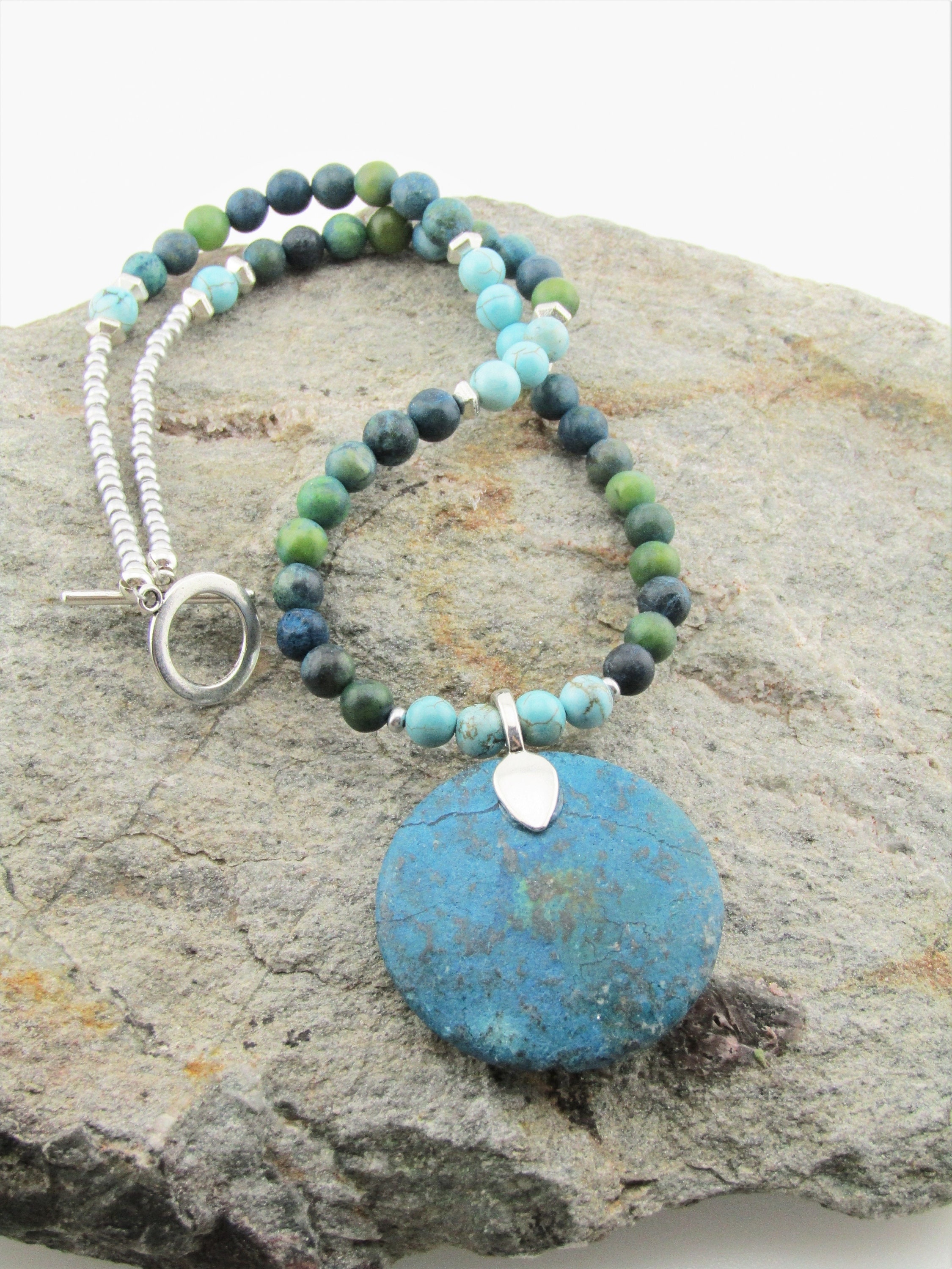 Vintage Turquoise Pendant Necklace: Boho Natural Stone Jewelry - Etsy