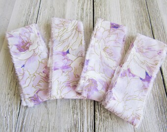 Hand Torn Floral Fabric Ribbon: Shabby Chic Cotton Craft Strips
