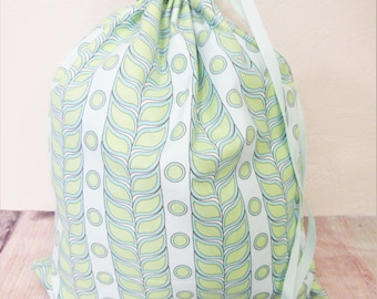 Bolsa de regalo de tela con estampado retro bohemio: bolsa reutilizable con cordón