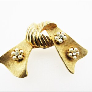 VINTAGE BROOCH, Rhinestone Brooch, Vintage Bow Brooch