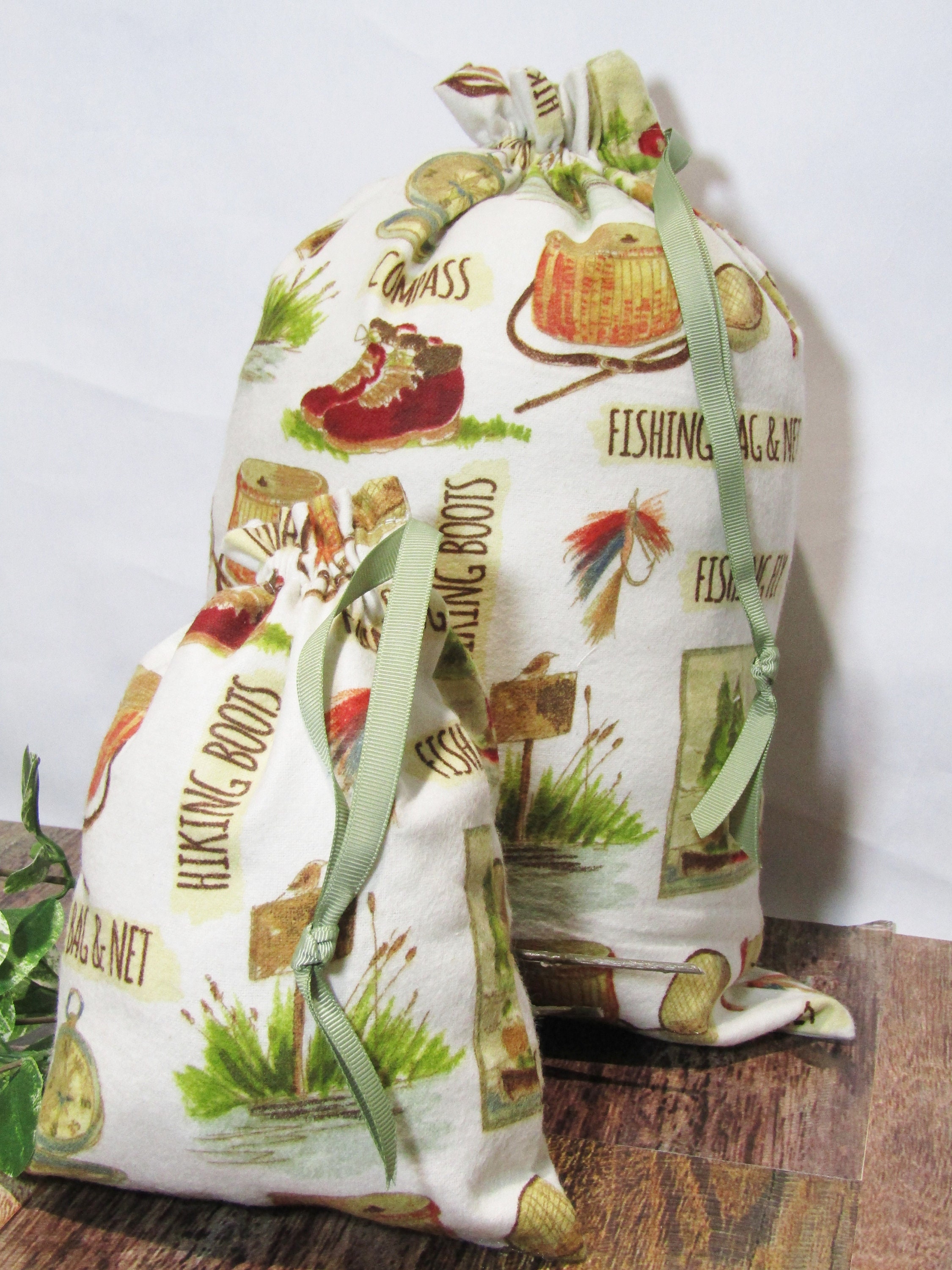 Eco-friendly Gift Bags FISHING Print Gift Bags Reuseable - Etsy