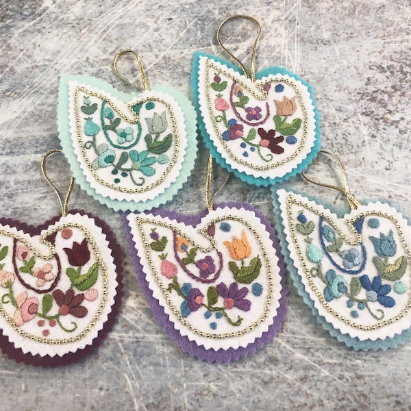 Beaded Felt Christmas Ornament - Etsy
