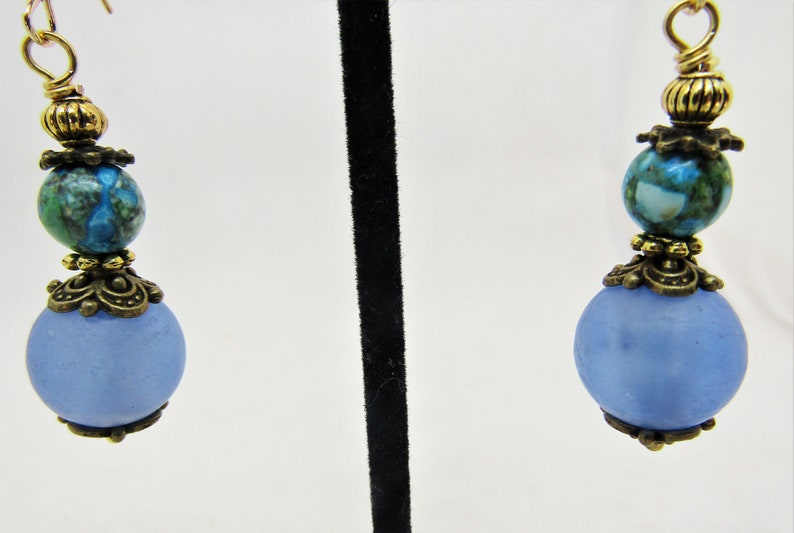 Murano GlassReconstituted Stone Earrings Glass /& Stone Victorian Earrings VICTORIAN EARRINGS