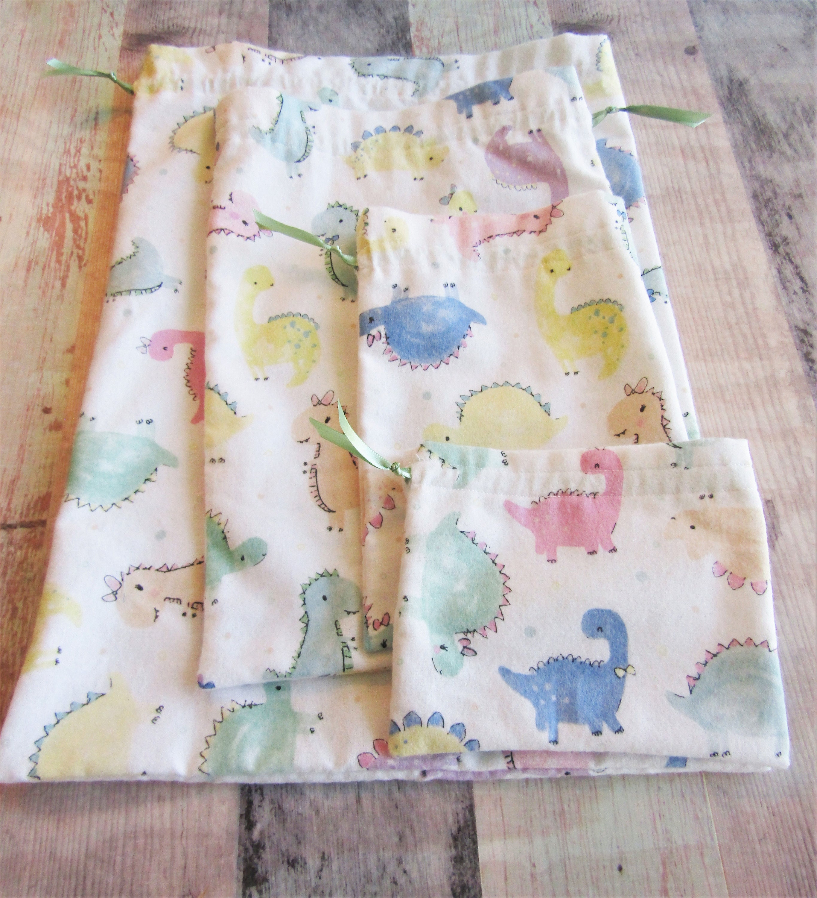 ECOFRIENDLY Gift Bags DINOSAUR Print Childs Cloth Gift Bags Etsy