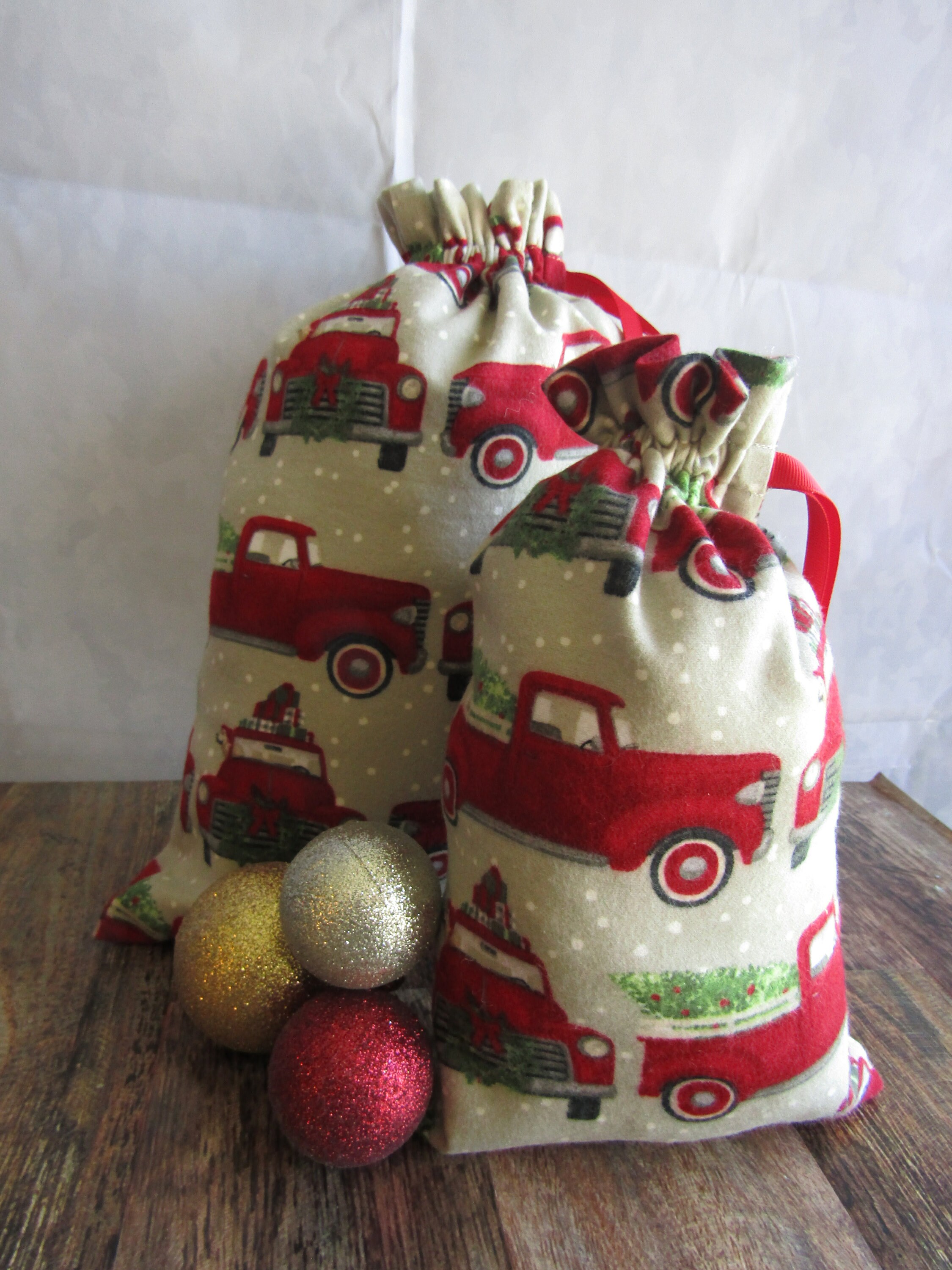 ECOFriendly Gift Bags RED TRUCK Print Gift Bags Etsy