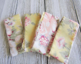 Hand Torn Fabric Ribbon: Vintage Floral Cotton Craft Strips