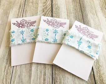 Vintage Floral Fabric Ribbon: Hand Torn Shabby Chic Craft Supply