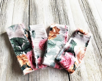 Vintage Rose Fabric Ribbon: Hand Torn Cotton Craft Strips