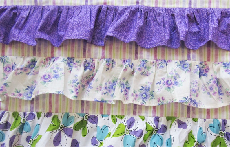 Fully lined Chore Girl Apron Pattern Vintage Style Ruffled Apron Shabby Chic Apron Boho Print Ruffled Apron FULL KITCHEN APRON