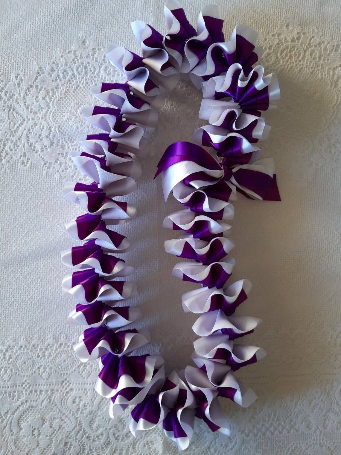 AU Based Purple Plumeria Ribbon Lei Etsy