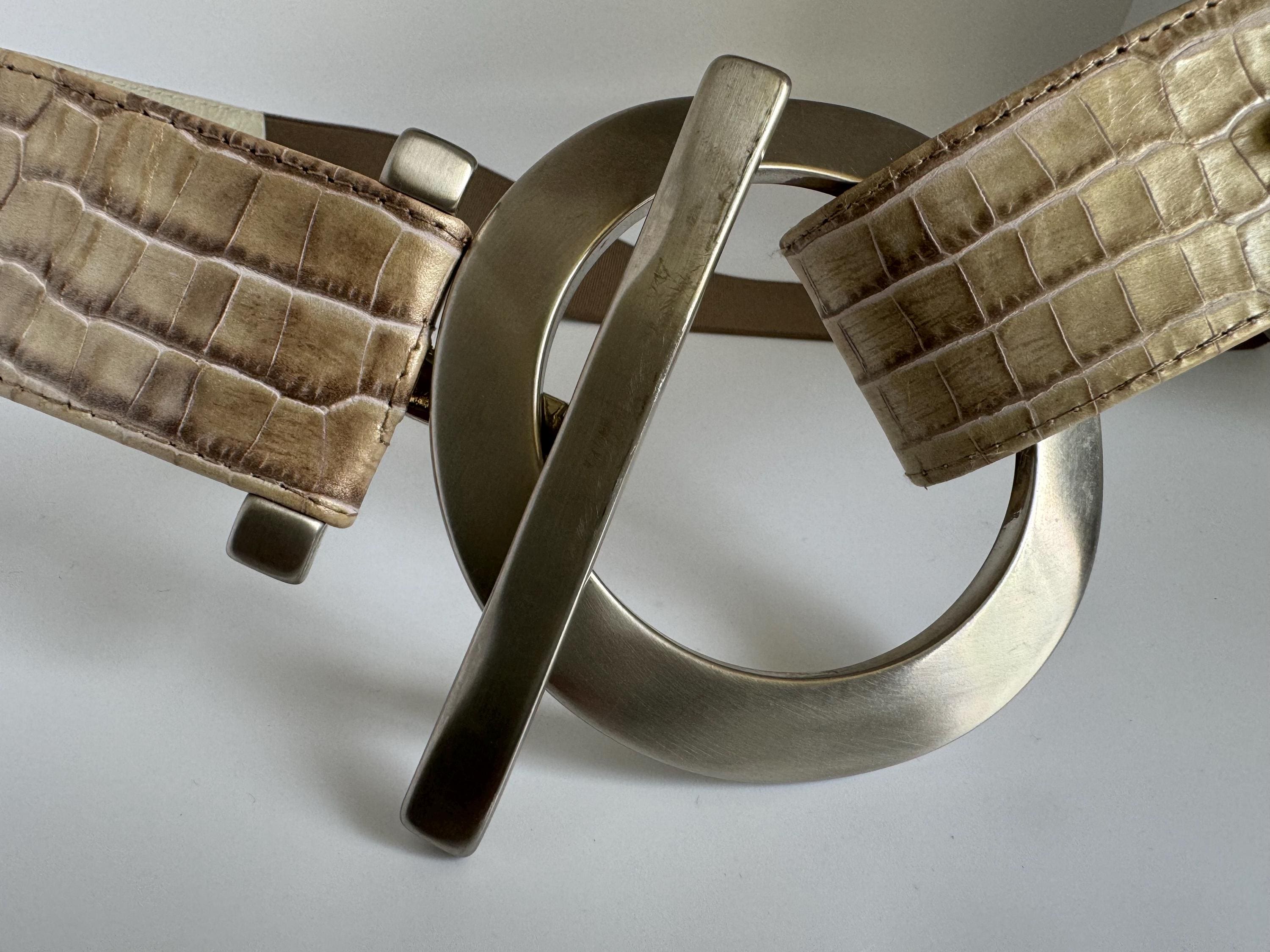Vintage Suzi Roher Faux Snakeskin Belt | Large O Ring Hip  display picture 3