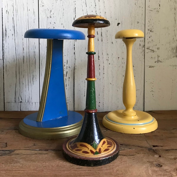 Vintage Wood Hat Stands