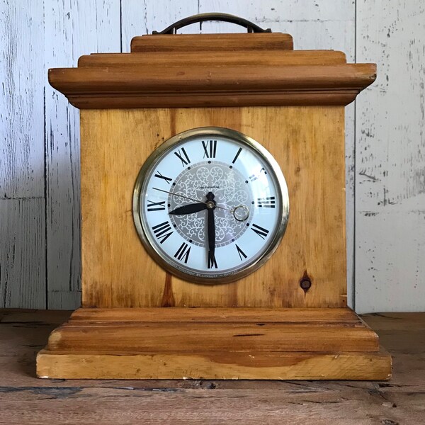 Wood Mantel Clock Etsy