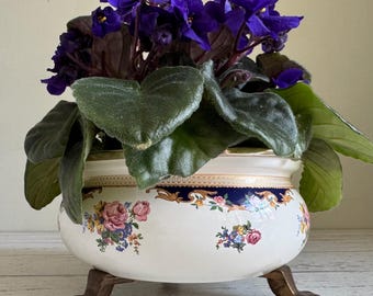 Vintage Enamelware Planter | Berry Bowl Strainer | Asta Fissler Germany Teapot Stand / Warmer