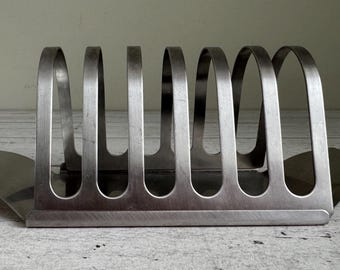 Vintage Toast or Letter Rack | 2 Piece with Crumb Tray | Old Hall Made in England