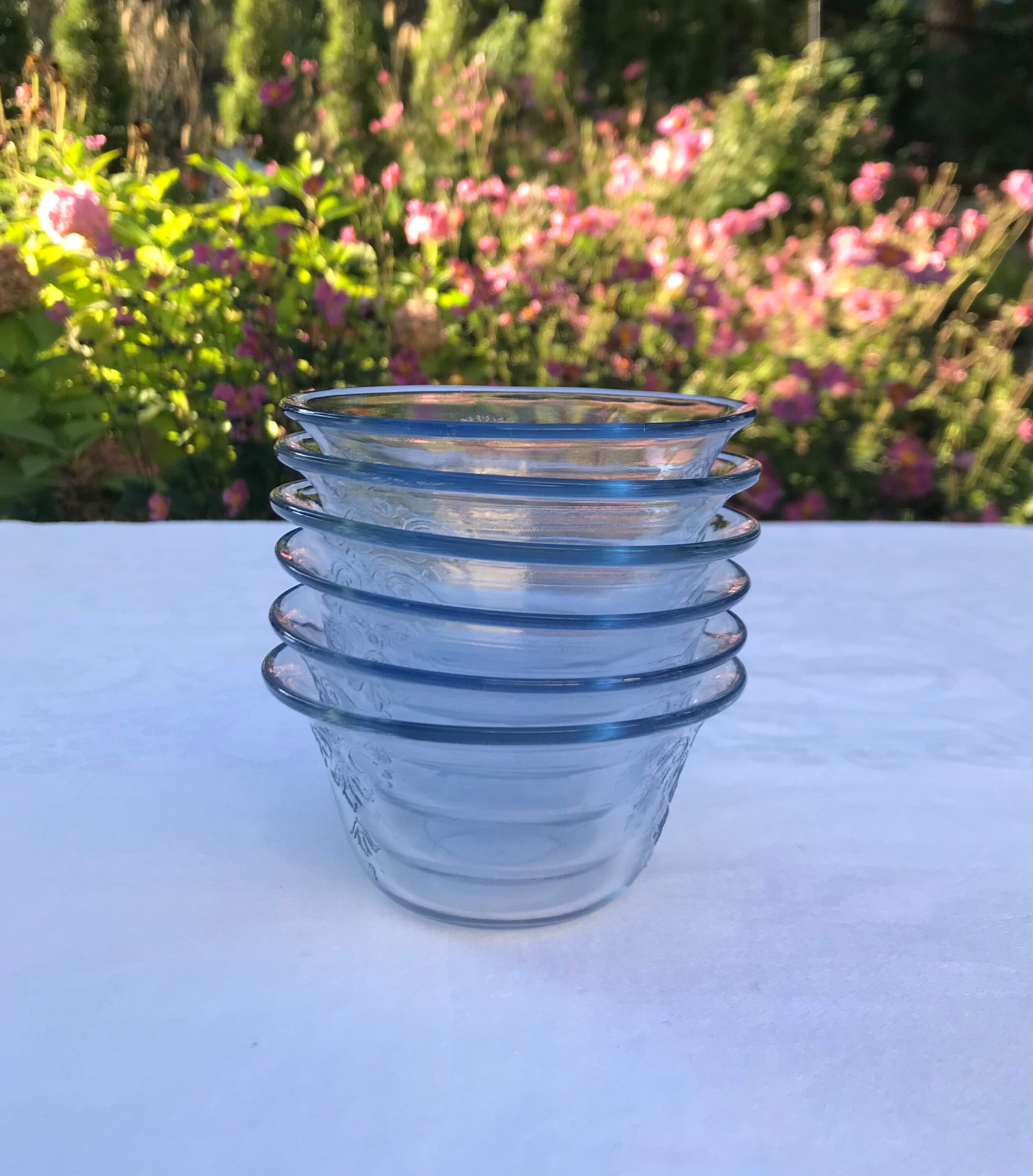 Vintage Fire King Small Blue Glass Bowls Philbe Sapphire Etsy