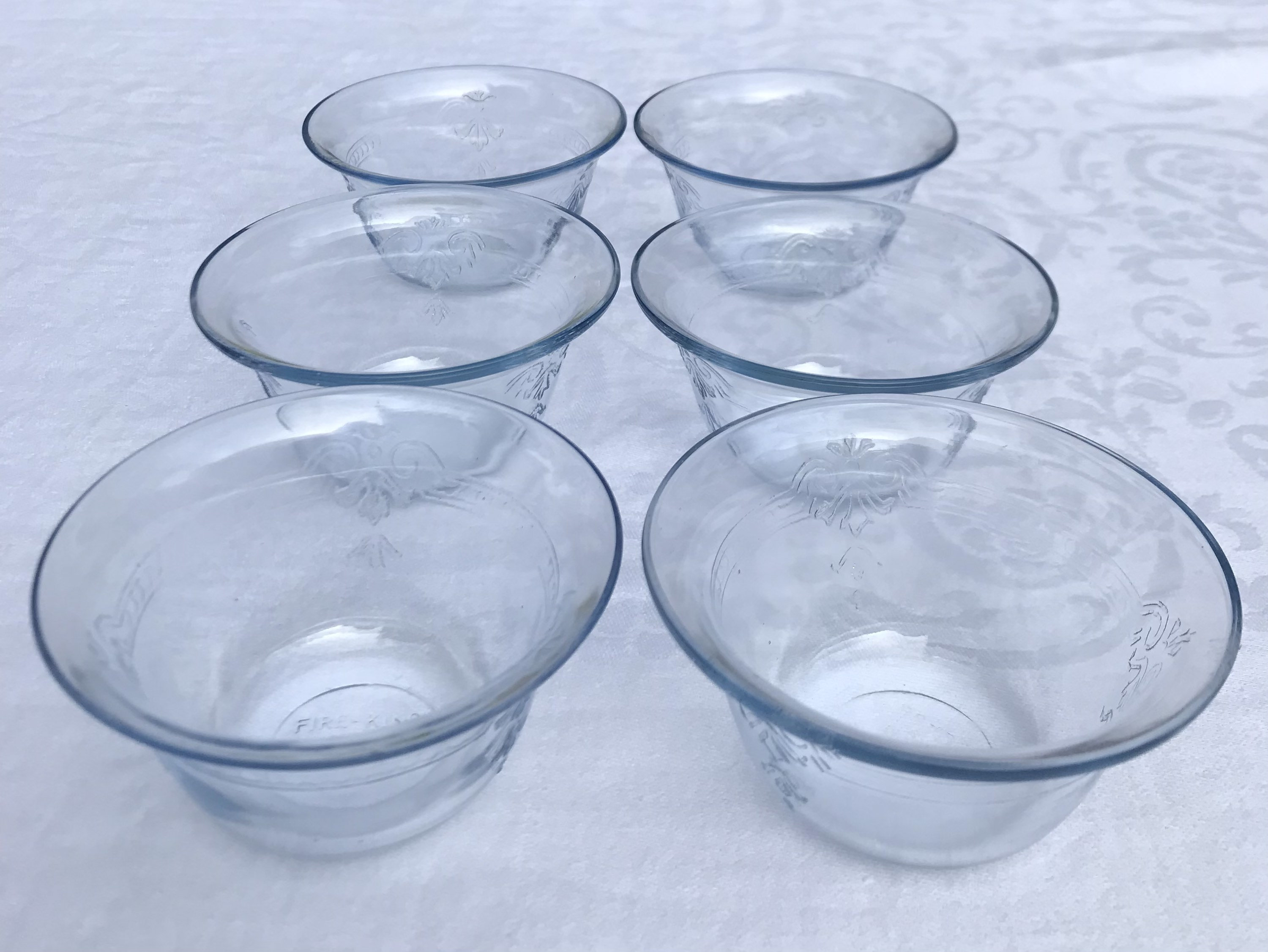Vintage Fire King Small Blue Glass Bowls Philbe Sapphire Etsy