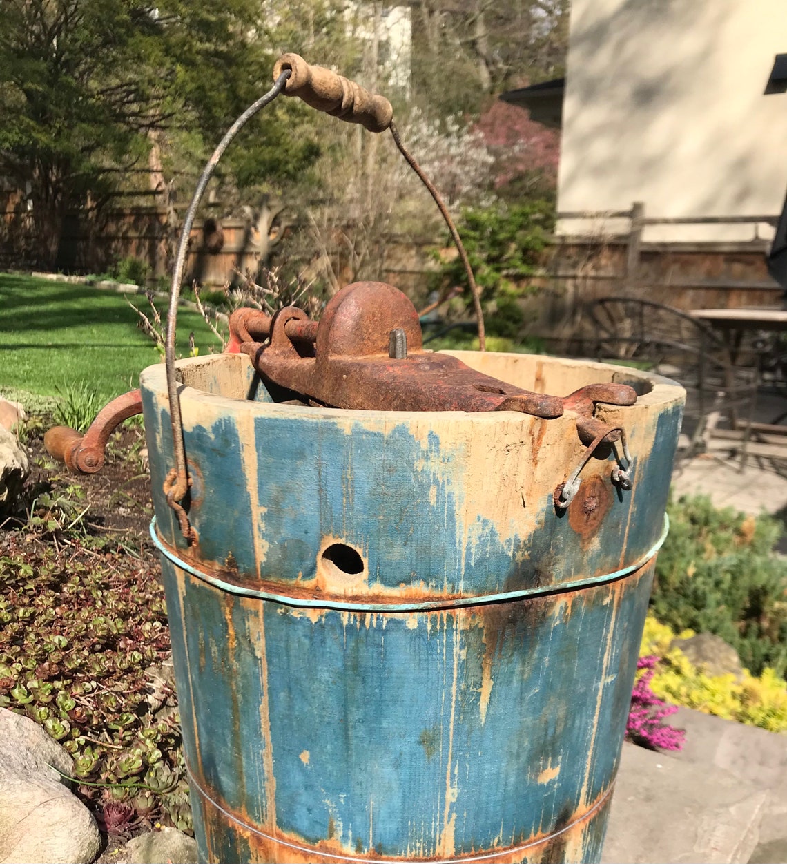 Antique Ice Cream / Butter Churn with Hand Crank Etsy