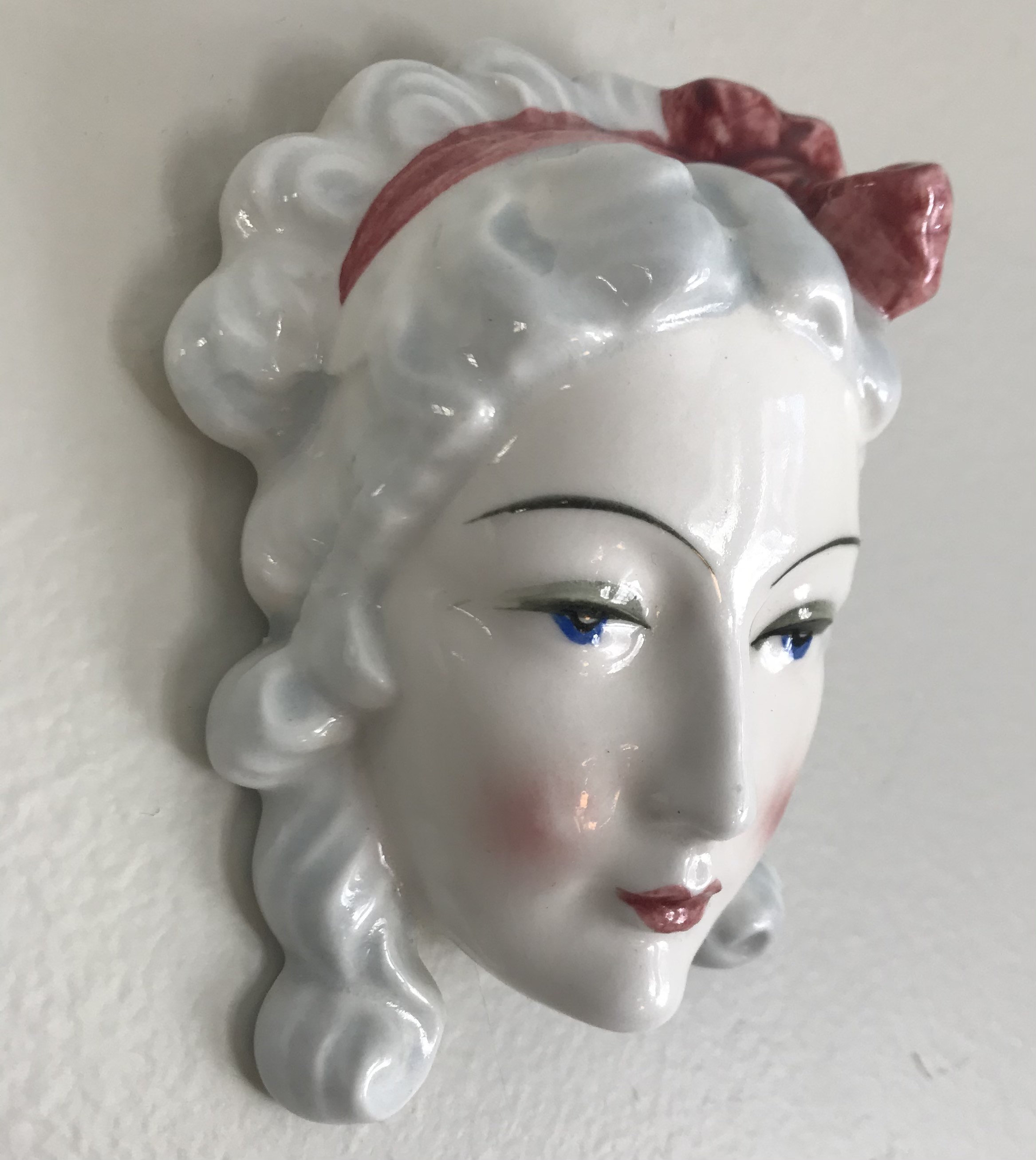 Vintage Lady Heads Pair of Ceramic Wall Hangings Etsy