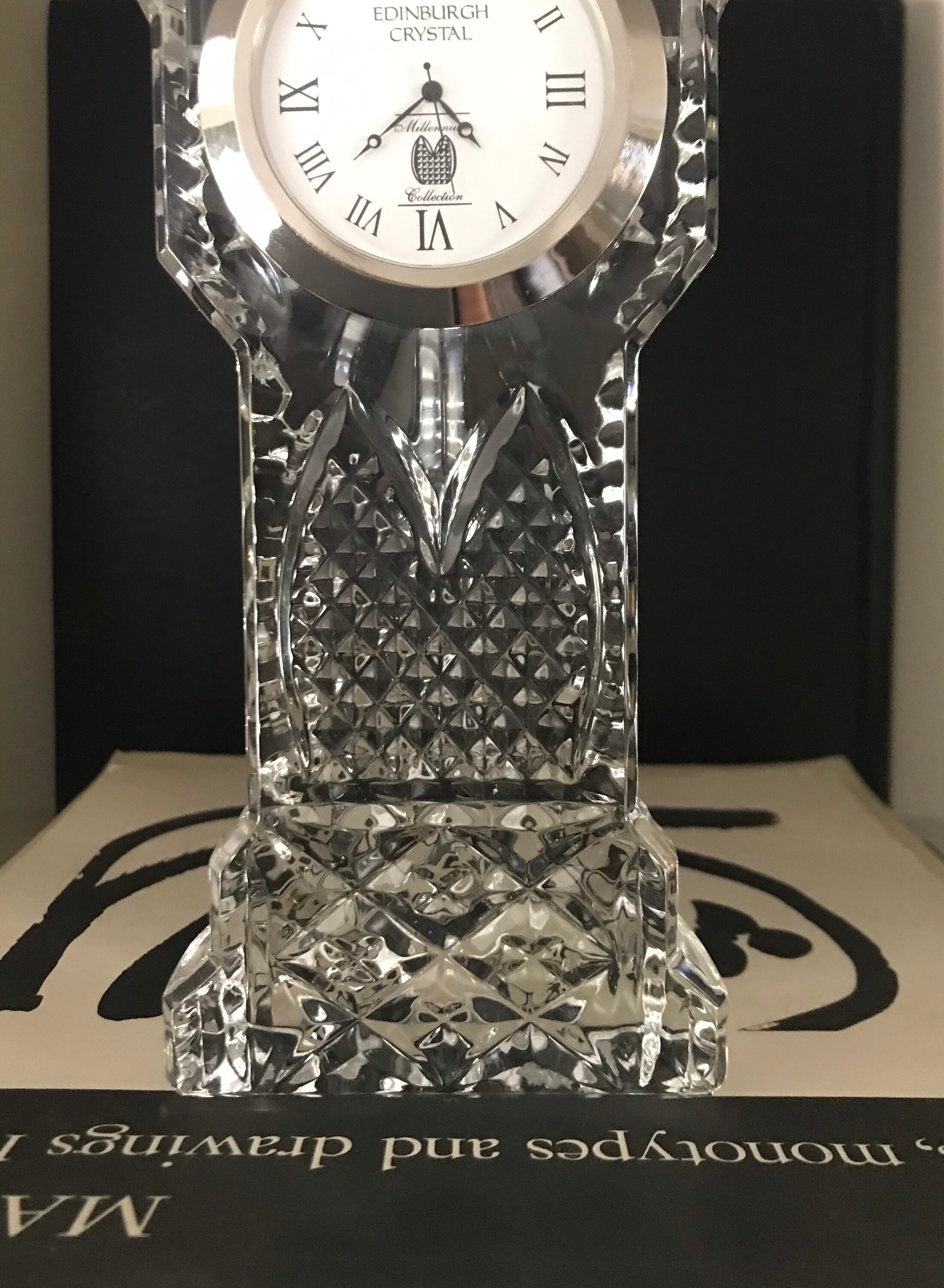Crystal Clock Edinburgh Miniature Grandfather Mantel or Desk Etsy