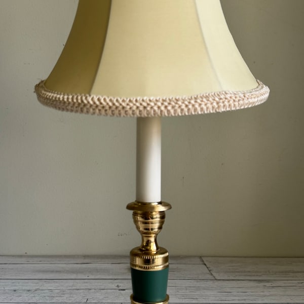 Vintage Brass Candlestick Lamp | Small Table Lamp
