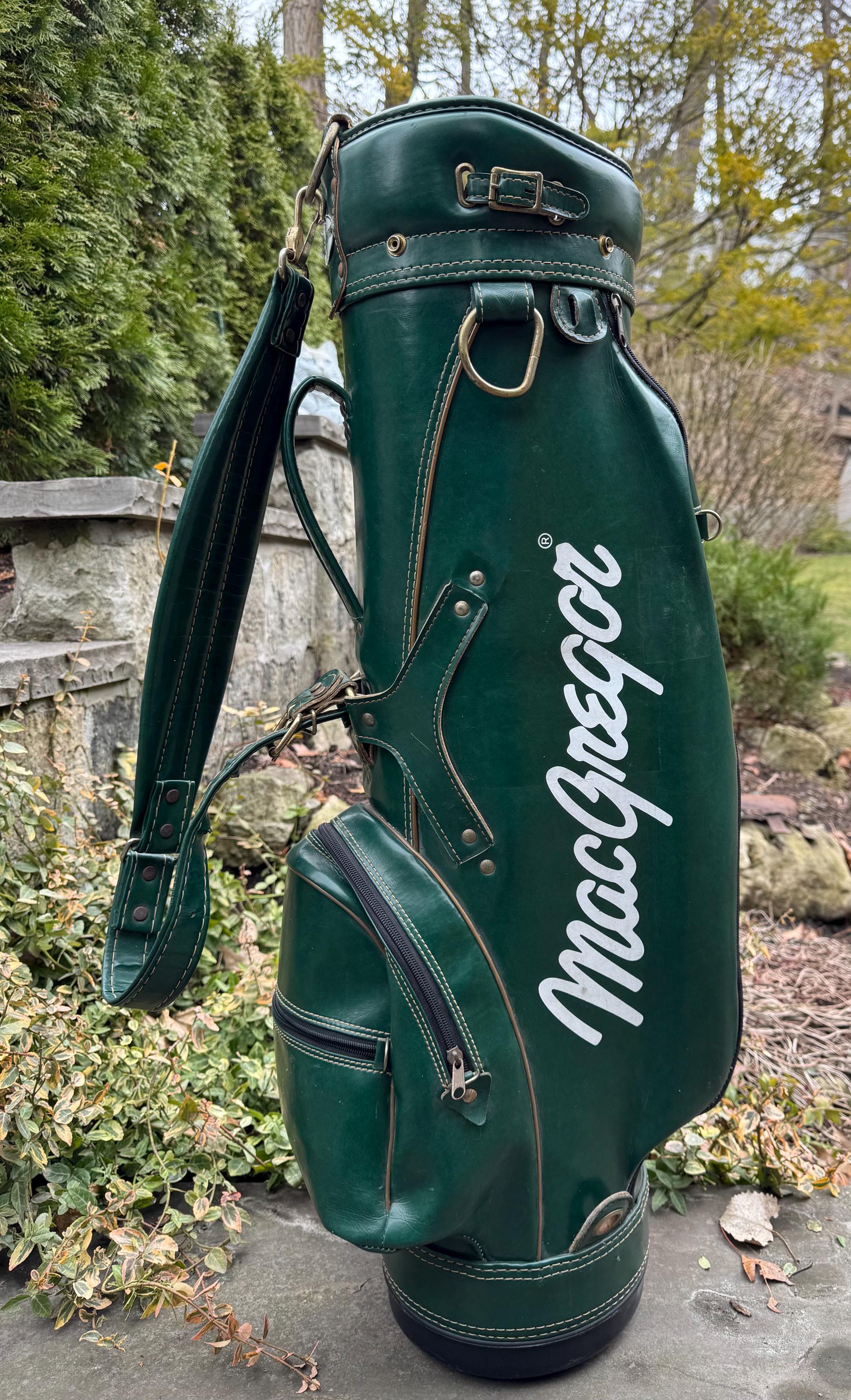 Vintage Macgregor Green Vinyl Golf Club Cart Bag - Etsy