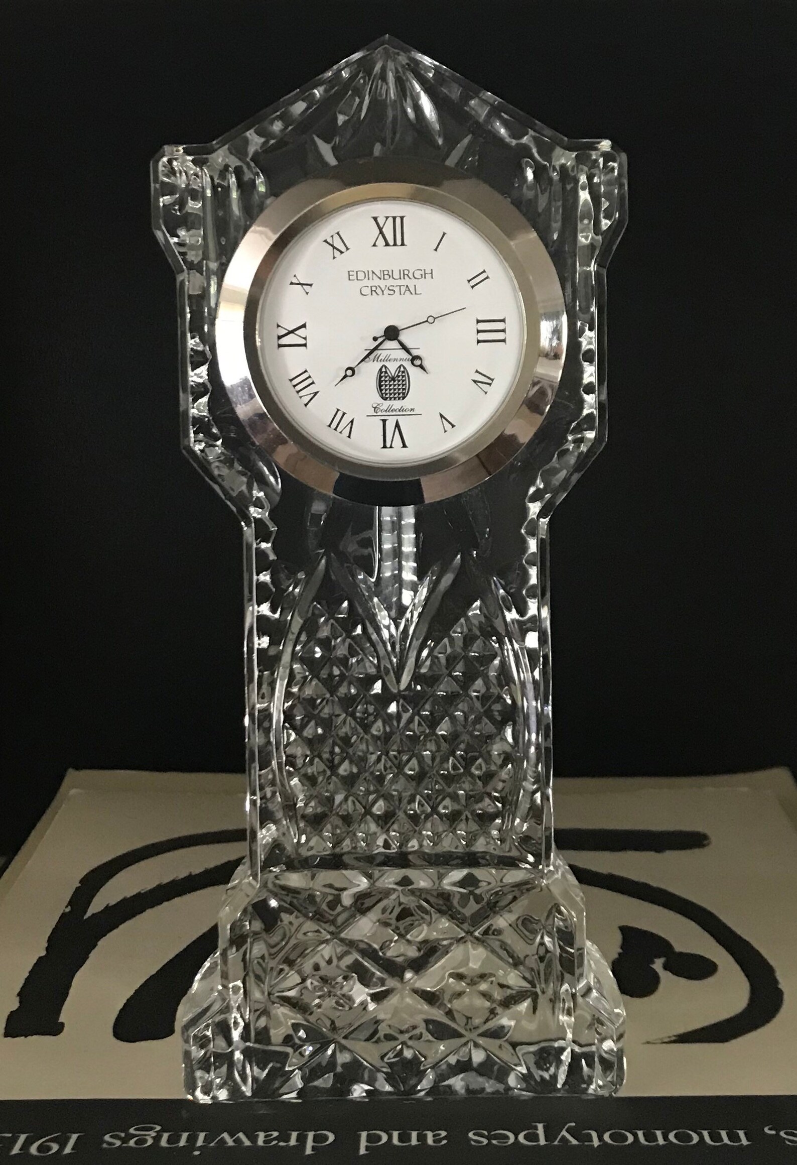 Crystal Clock Edinburgh Miniature Grandfather Mantel or Desk Etsy