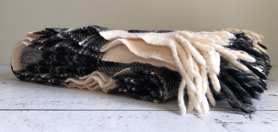 Vintage Plaid Wool Throw Blanket Tweedmill Pure Wool 54 X 59 Dress
