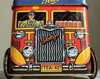 Vintage Tin | Dollys Travelling Tea Shop | Rolling Wheels Collectible Tin