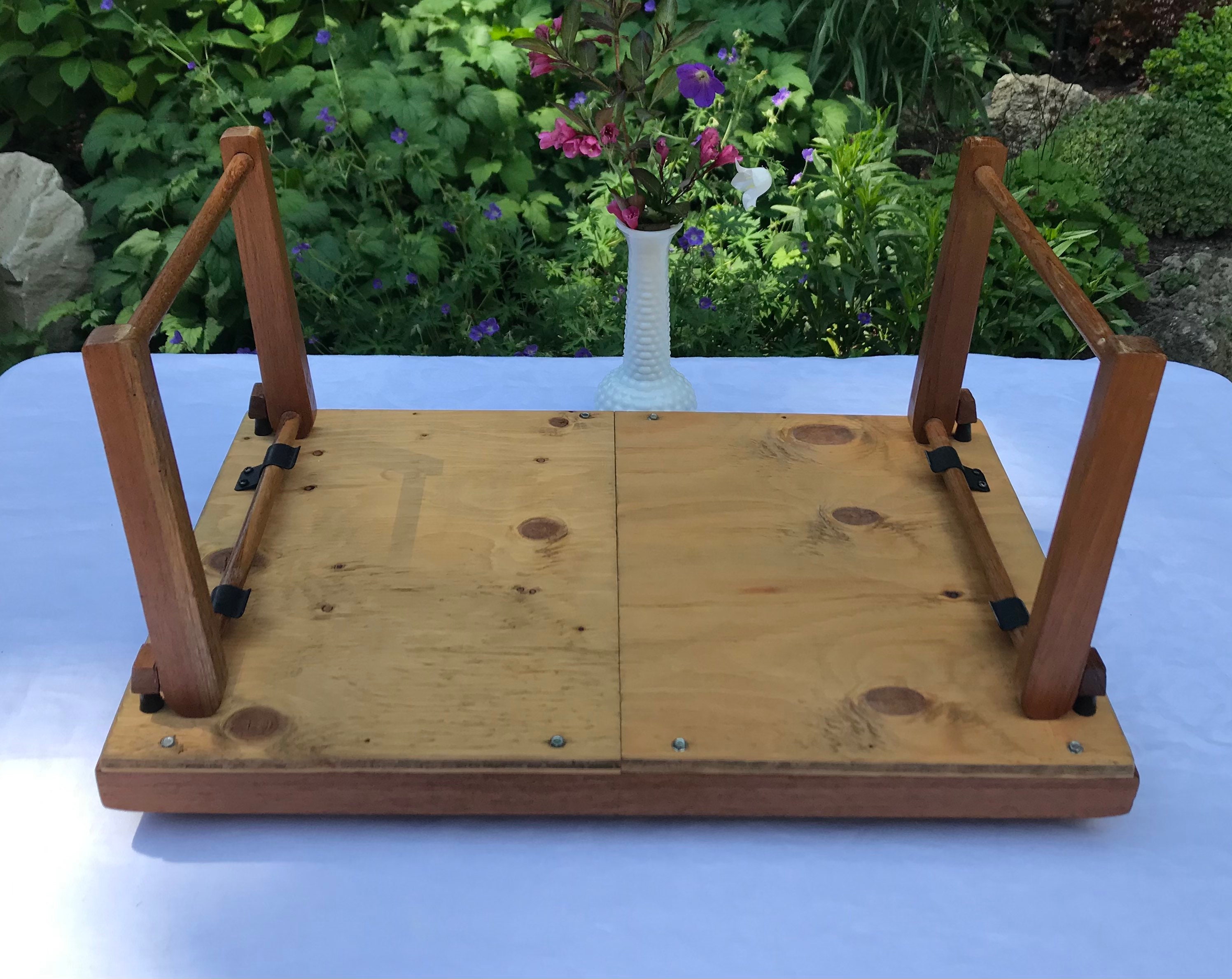 Vintage Teak Tray Folding Legs Breakfast in Bed Lap Tray Etsy