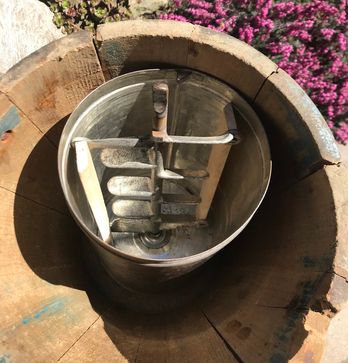 Antique Ice Cream / Butter Churn with Hand Crank Etsy