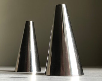 MCM Salt and Pepper Shakers | Cone Shape Stainless Steel Denmark 3 1/4”