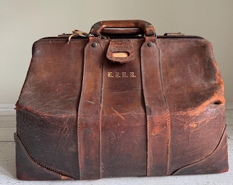 Antique Doctor Medical Bag Cowhide Leather Eatons