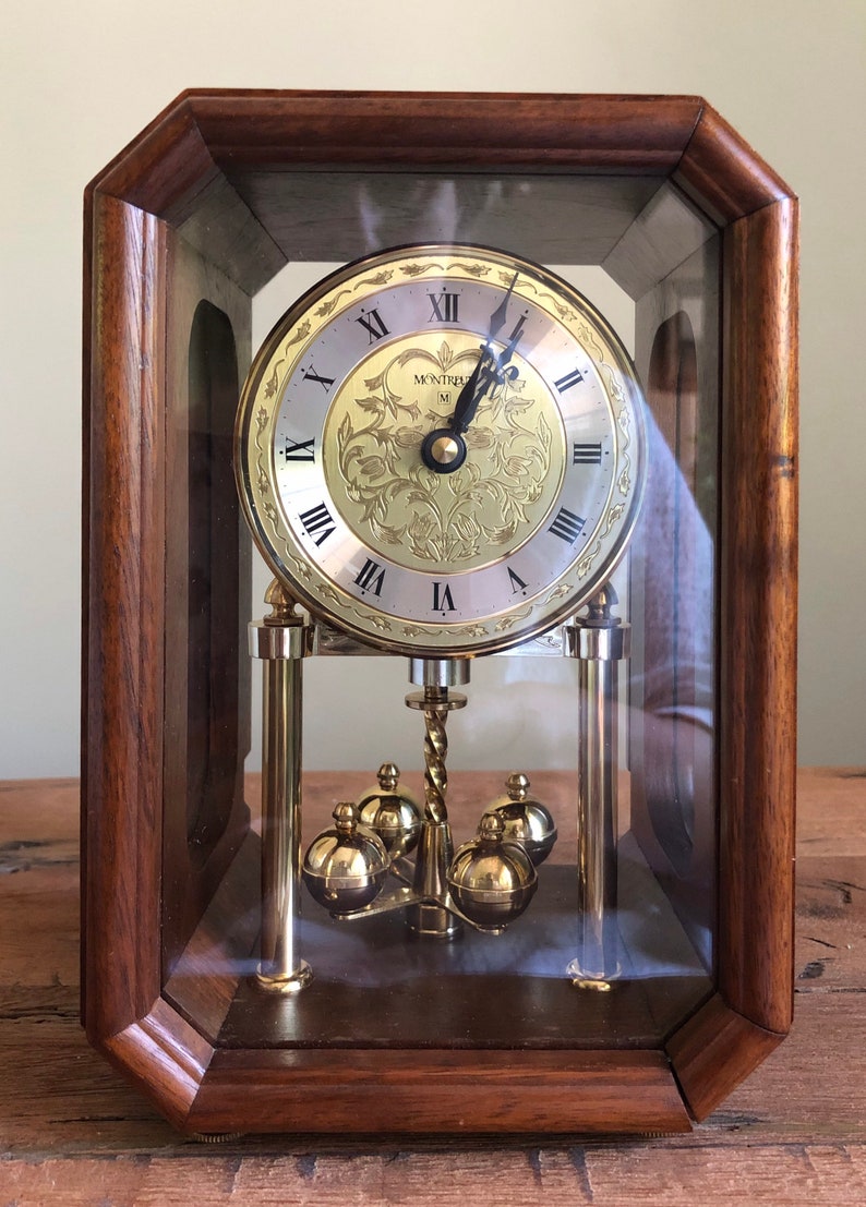 Vintage Pendulum Clock Montreux Quartz Made by Jostens Etsy