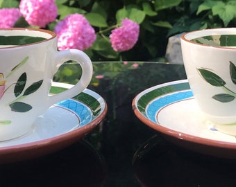 Vintage Tea Cup and Saucer Set of 2 | Stangl Country Garden Pottery