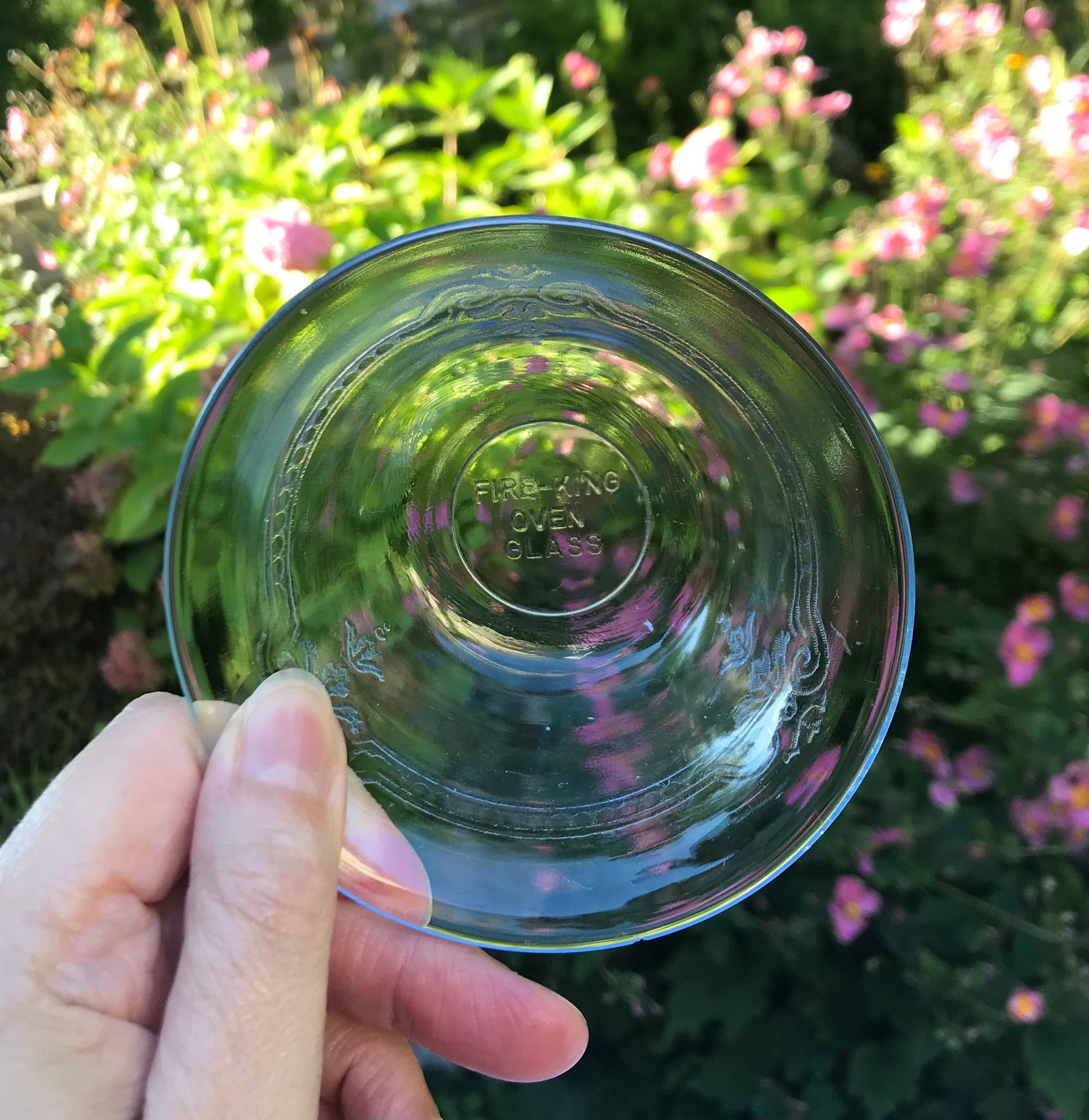 Vintage Fire King Small Blue Glass Bowls Philbe Sapphire Etsy