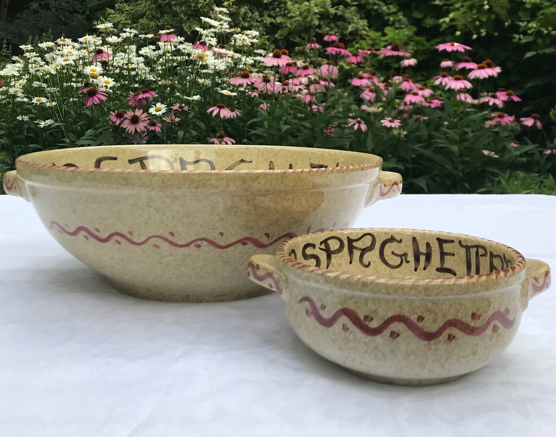 Vintage Pasta Bowl Serving Set of 7 La Spaghettata Etsy