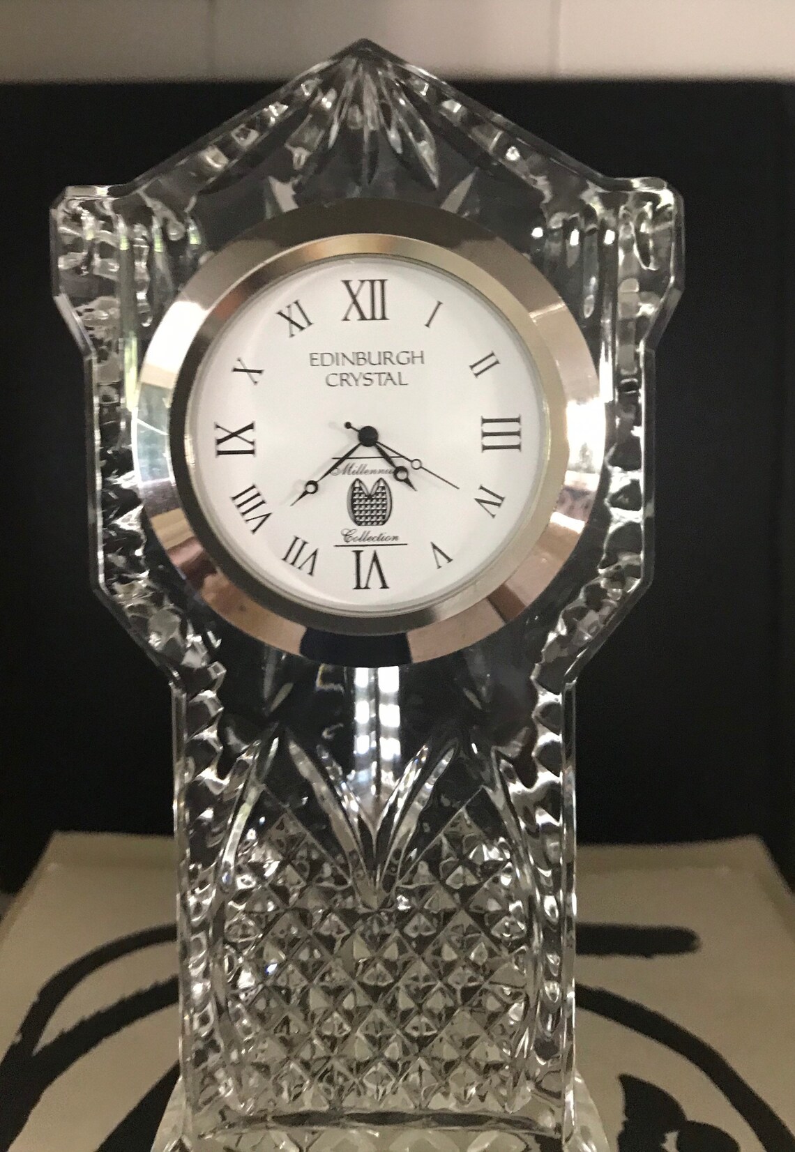 Crystal Clock Edinburgh Miniature Grandfather Mantel or Desk Etsy