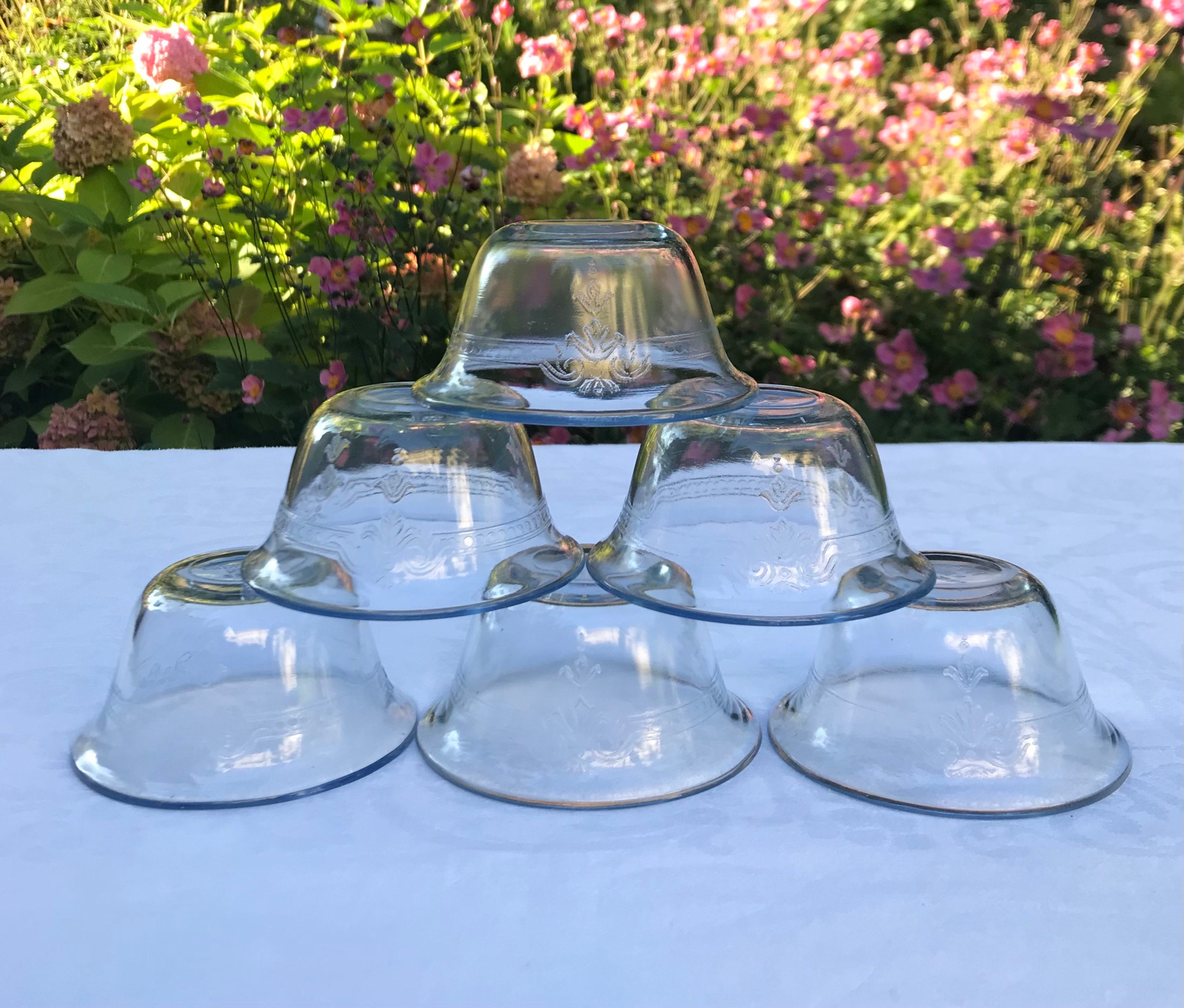 Vintage Fire King Small Blue Glass Bowls Philbe Sapphire Etsy