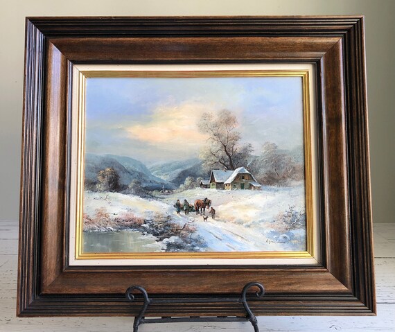 Vintage Oil Painting by Michel W. Schneider 17.5 x 15 Original Art Etsy