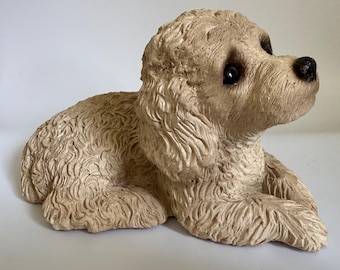 Vintage Poodle Pup Figurine | Signed Sandra Brue for Sandicast USA