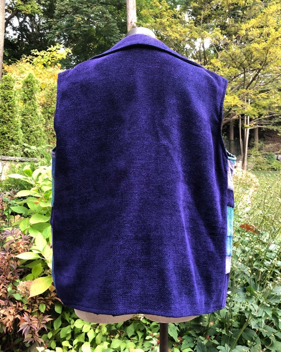 Vintage 80s Vest | Size Large | Hand Woven by Gla… - image 4