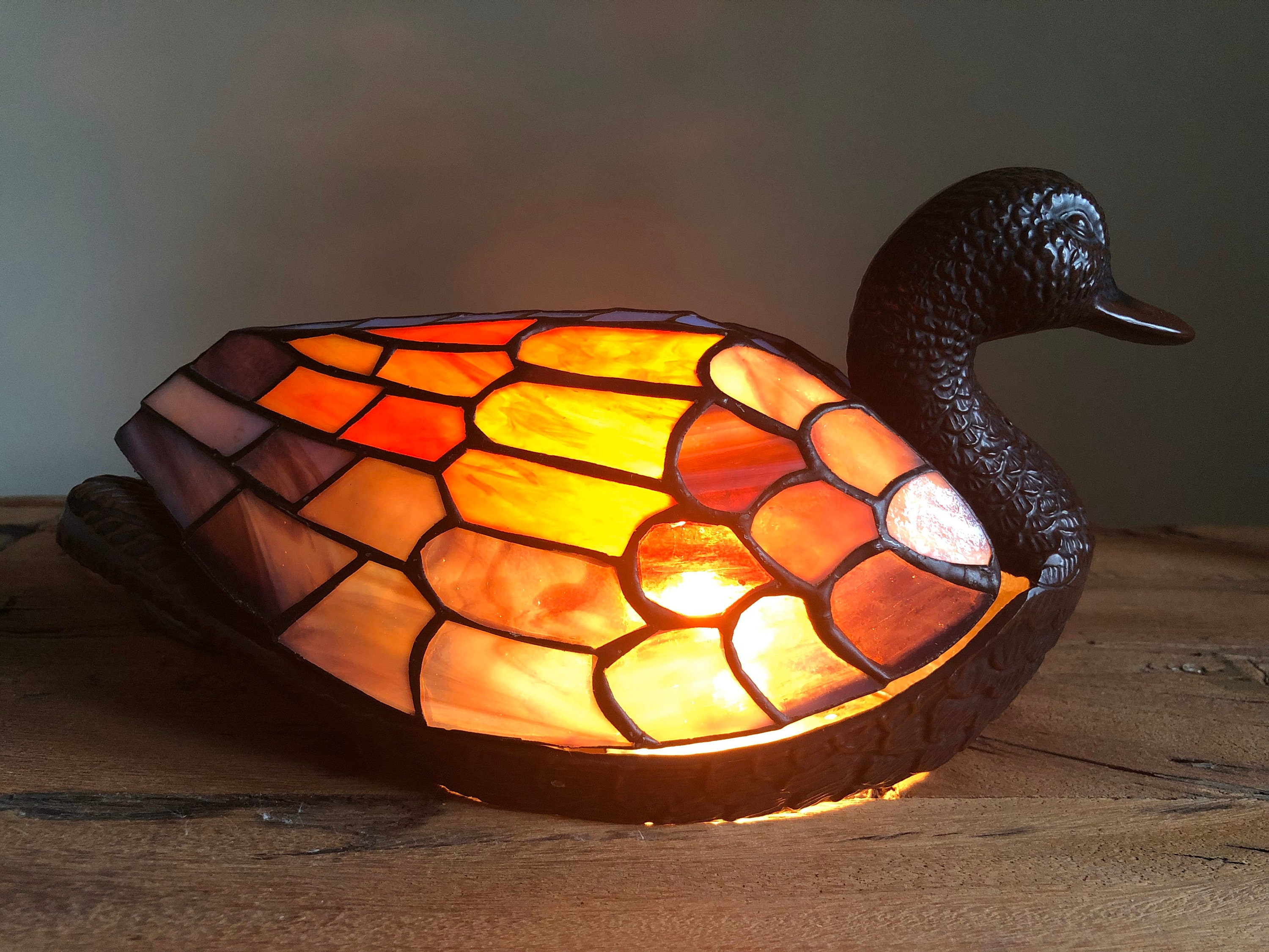 Stained Glass Duck Table Lamp Etsy Australia
