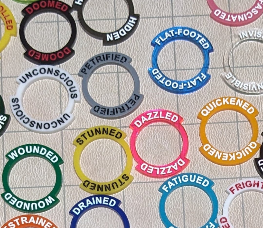 Pathfinder 2E Condition Rings and Status Effect Markers RPG please Read