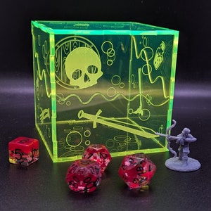 Gelatinous Cube Monster Mini Dice box Dice Jail for RPG games Jumbo Cube 3.75"