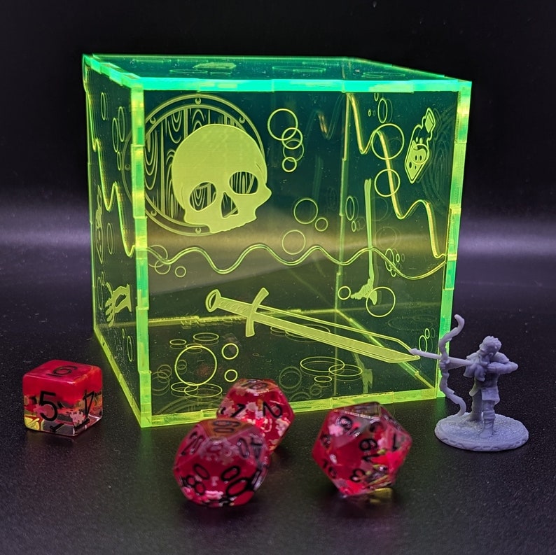 Gelatinous Cube Monster Mini Dice box Dice Jail for RPG games Jumbo Cube 3.75"