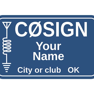 Amateur Radio Plastic Name Badge with Clip, Magnet Back or Blue Lanyard | Ham Radio Badge | Callsign Badge